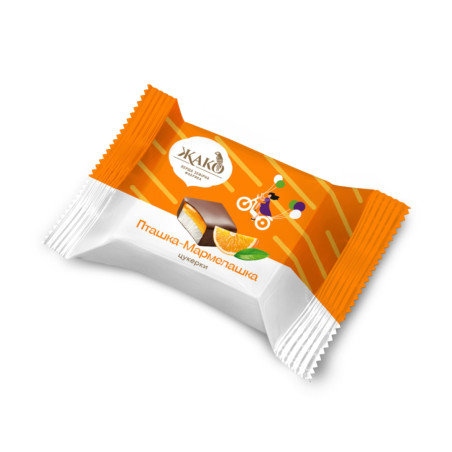 Žako Bonbóny "Ptashka-marmelashka" pomerančová náplň, 500g/6 ks