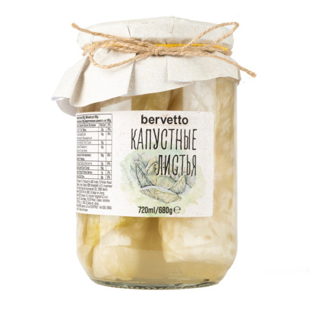 Bervetto Zelné listy, 680g/6 ks