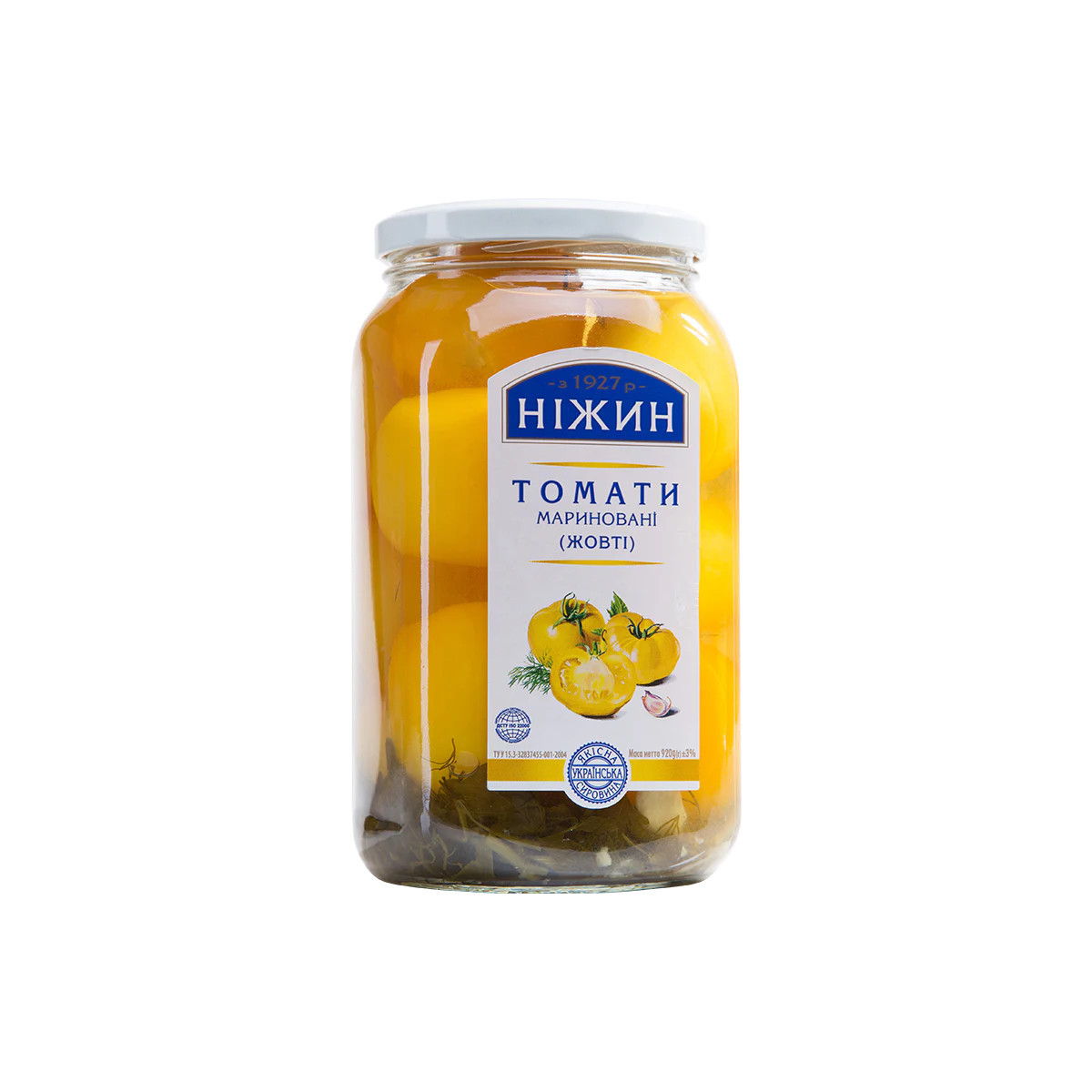 TM Nezhyn Rajčata marinovaná žluta, 920g/12ks