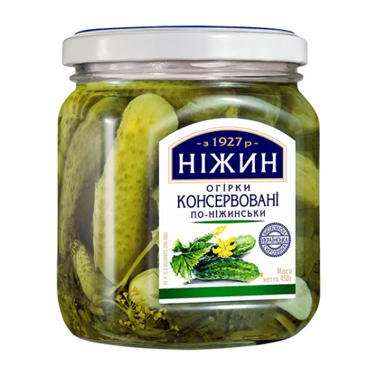 TM Nezhyn Marinované okurky na nežinský způsob, 450g/12ks