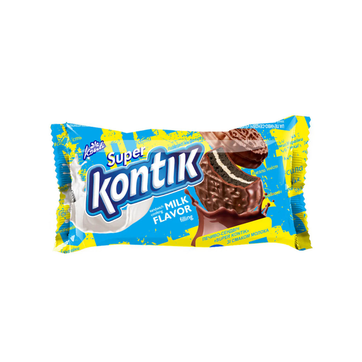 Konti "Super Kontik" sušenky-sendvič s příchutí mléka, 90g/36ks