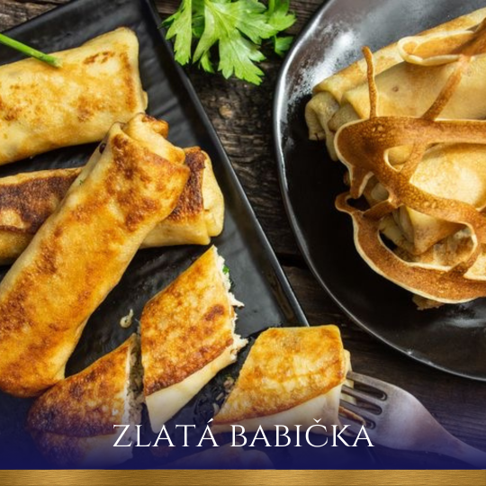 Palačinka s masem a houbami