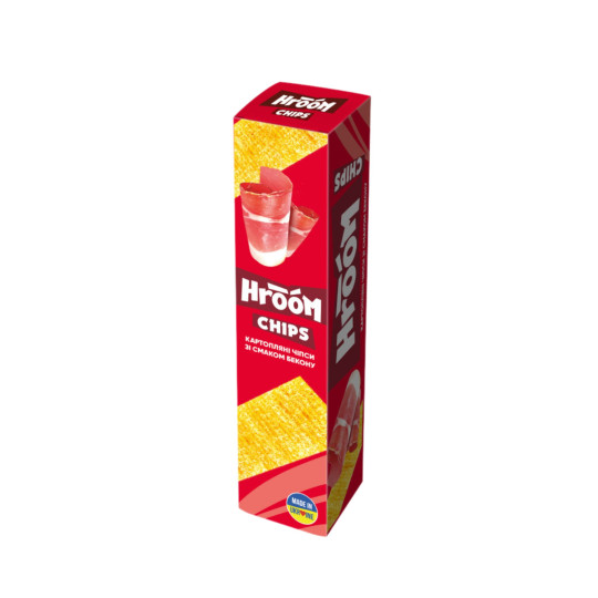 Flint Chipsy destičky bramborové "HROOM!" s příchutí bekona, 50g /56 ks
