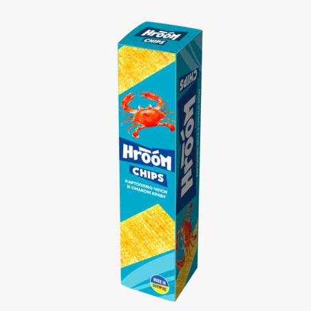 Flint Chipsy destičky bramborové "HROOM!" s příchutí kraba, 50g /56 ks