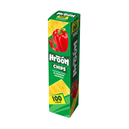 Flint Chipsy destičky bramborové "HROOM!" s příchutí papriky, 100g /40 ks