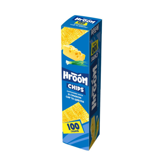 Flint Chipsy destičky bramborové "HROOM!" s příchutí sýra se zelenou cibulkou, 100g /40 ks