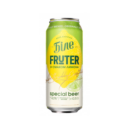 Chernigovske Pivo "Bílé " FRUTER"s příchutí citronu", plato 12°, alл. 4 % plech 500ml/24ks