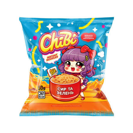 ChiBi Instantní nudlec příchuť sýra a bylinek, 60g/60ks