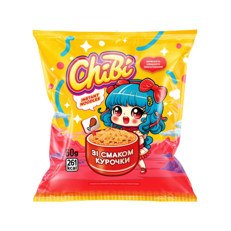 ChiBi Instantní nudle kureci, 60g/60ks