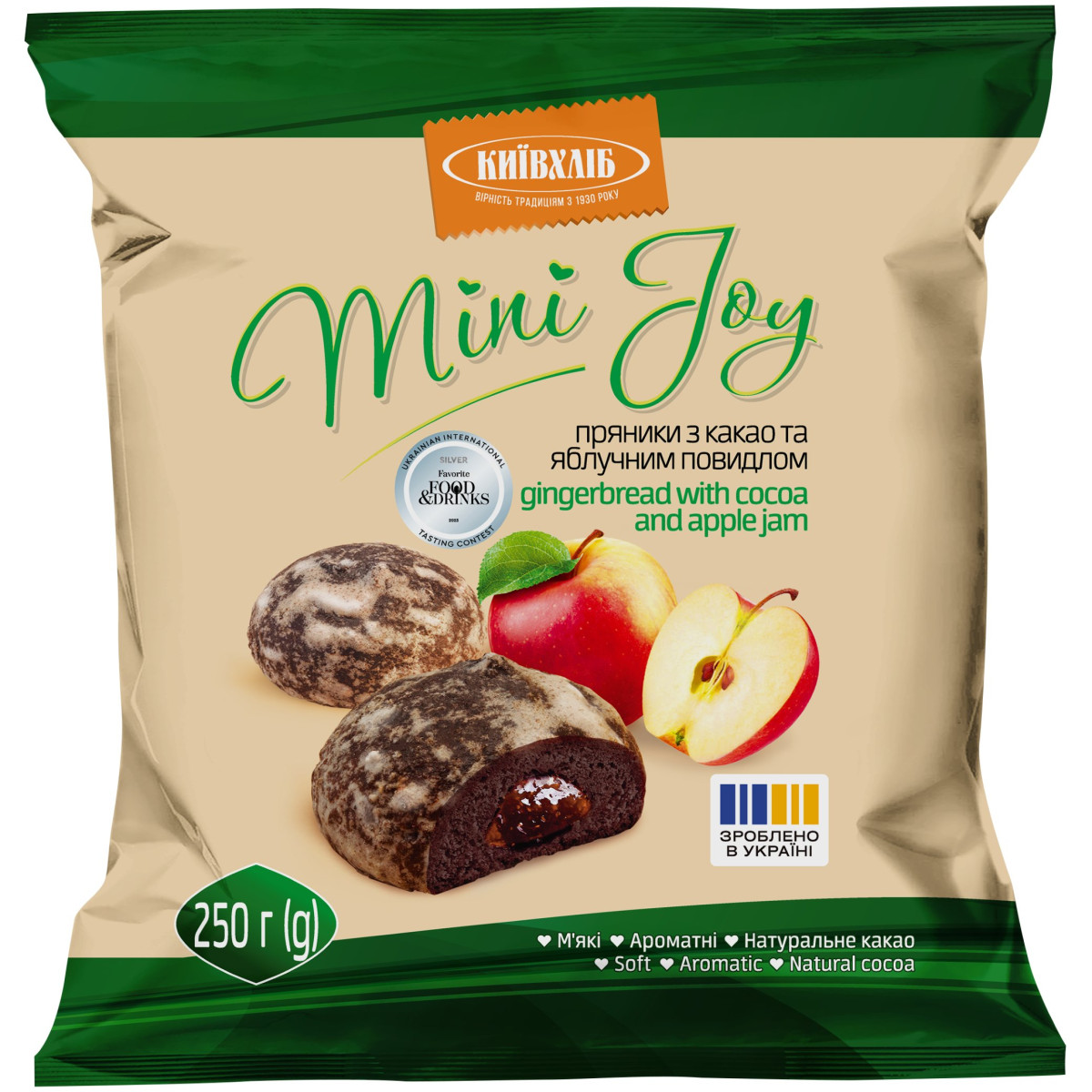 KievChlib Perníky "Mini Joy" s kakaem a jablečnou marmeládou 250g/12kus