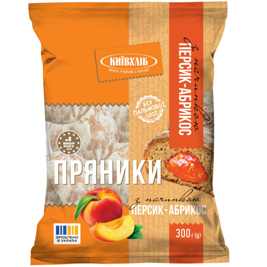 KievChlib Perníky "Ovocný sad" s broskvovo-meruňkovou náplní, 300g / 10ks