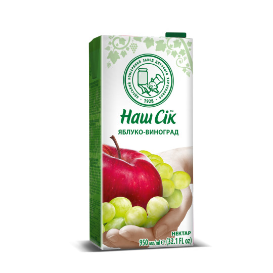 "Náš sik" Nápoj z jablek a hroznů, t/p, 0,95 L/12kus