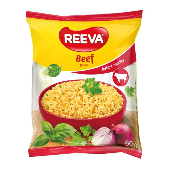 Reeva Instantní nudle hovezi, 60g/60ks