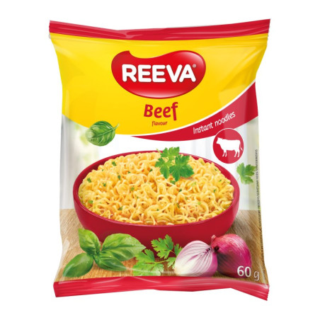 Reeva Instantní nudle hovezi, 60g/60ks