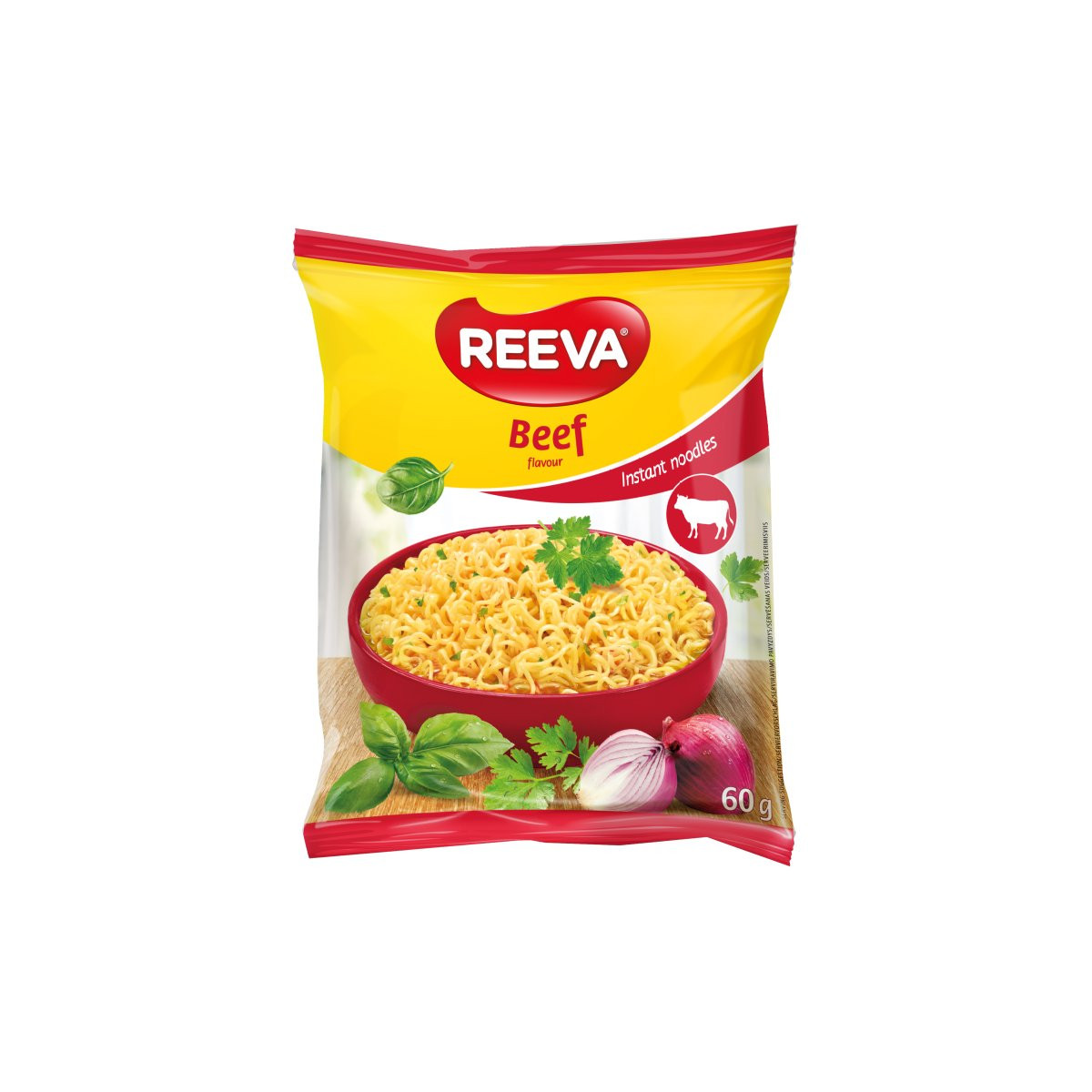 Reeva Instantní nudle hovezi, 60g/60ks