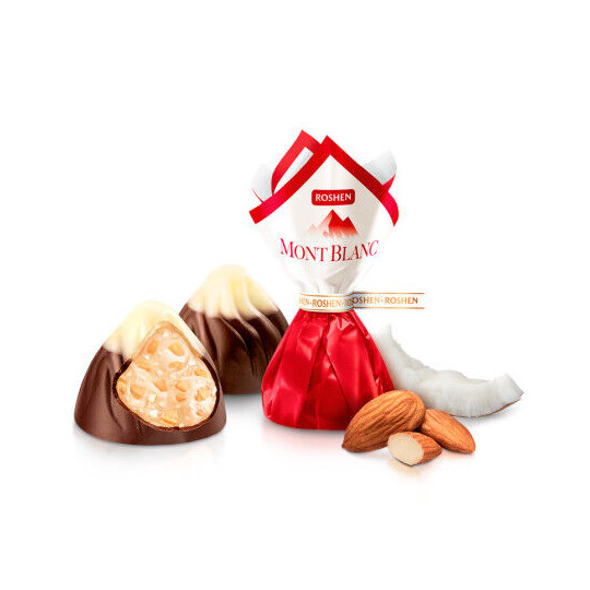 Roshen Bonbóny "Mont blanc"s mandlovou a kokosovou naplní, 1kg/4kg