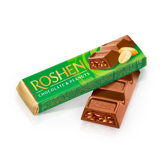 Roshen Čokoládová tyčinka s arašídovou náplní, 38g / 30ks