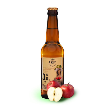 TM Cidre Royal Nealkoholický přírodní fermentace nápoj "Jabłko Zero", 0%, sklo 0,33l/12ks