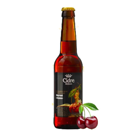 TM Cidre Royal Polosladký přírodní míchaný fermentace cider "Jablko s višní", 5%, sklo 0,33l/12ks