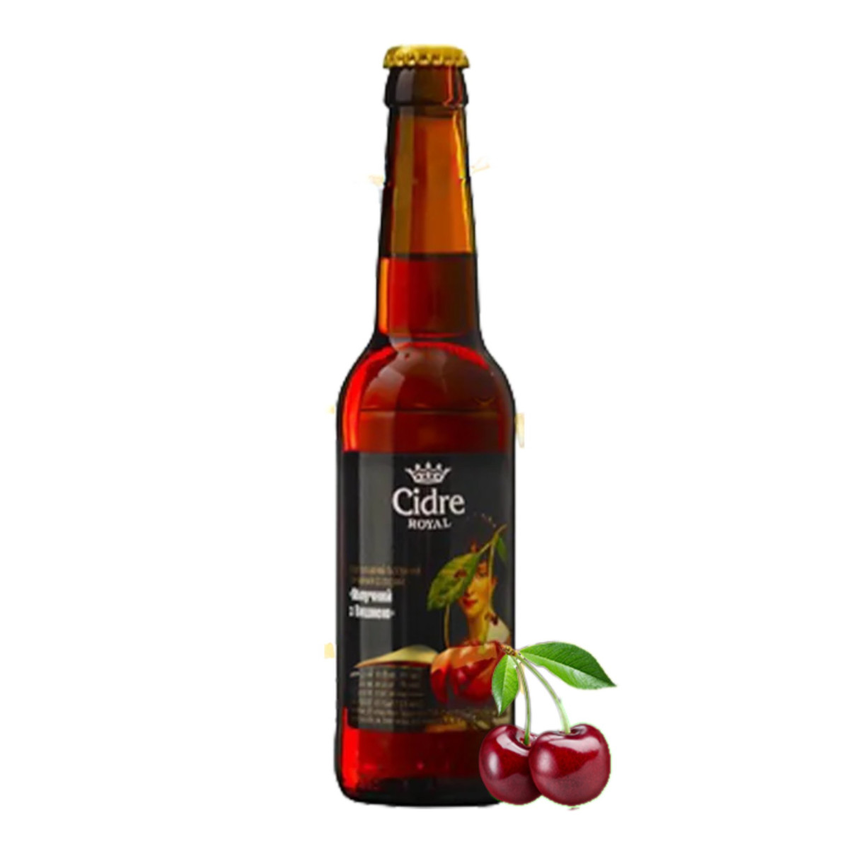 TM Cidre Royal Polosladký přírodní míchaný fermentace cider "Jablko s višní", 5%, sklo 0,33l/12ks
