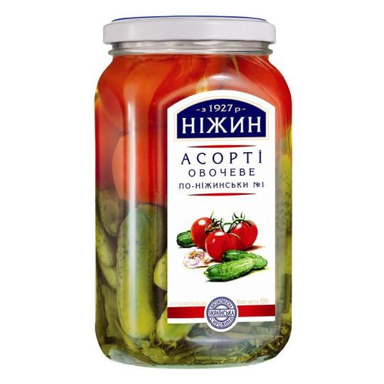 TM Nezhyn "Assorti okurky a rajčata na nežinský způsob №1", 920g/12ks