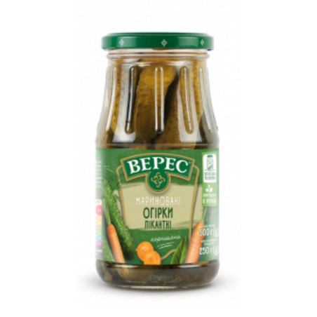TM Veres Marinované kornišoni, 500g/12 ks